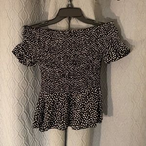 Off shoulder black and white top size small
